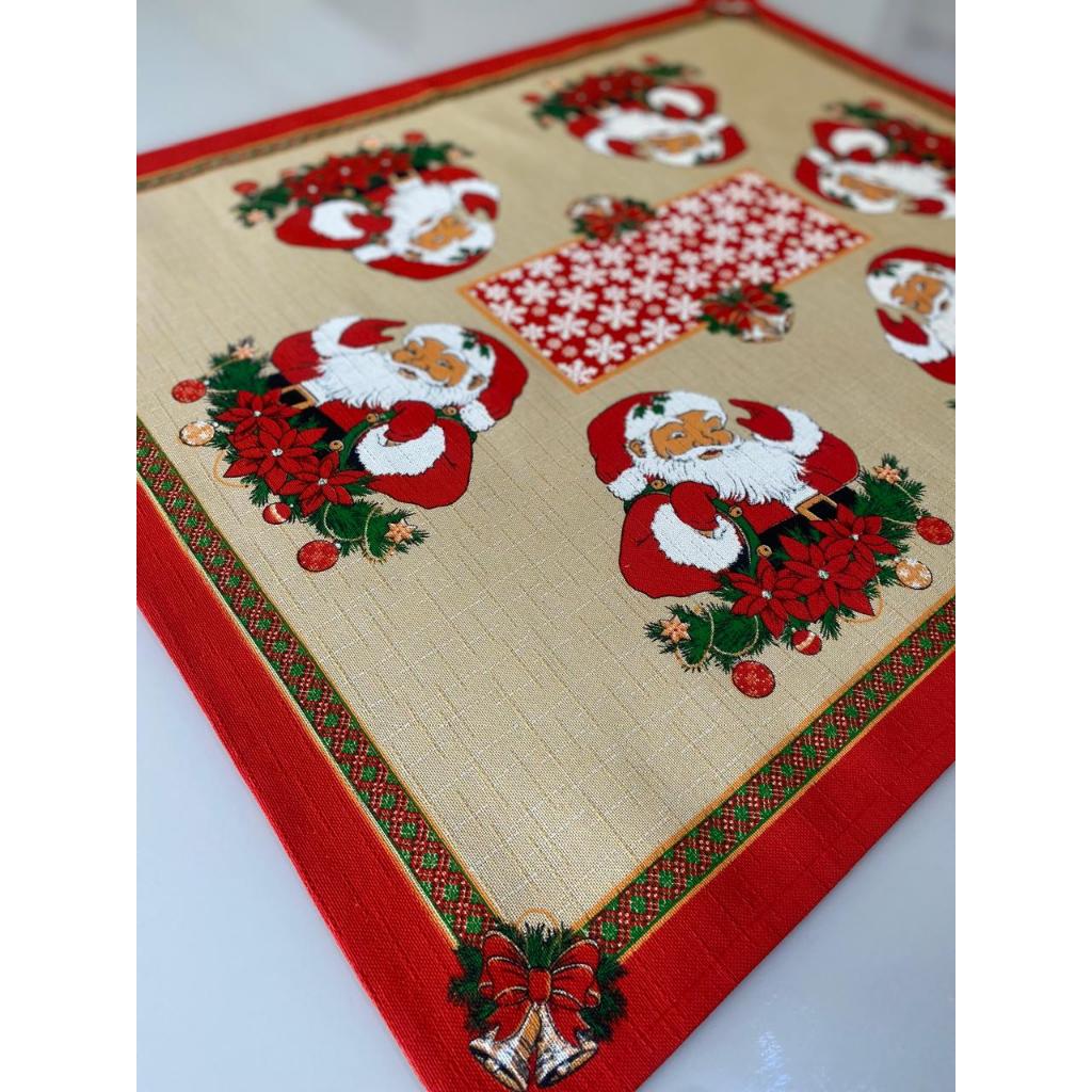 Toalha Centro de Mesa Chá Natal Papai Noel Estampada