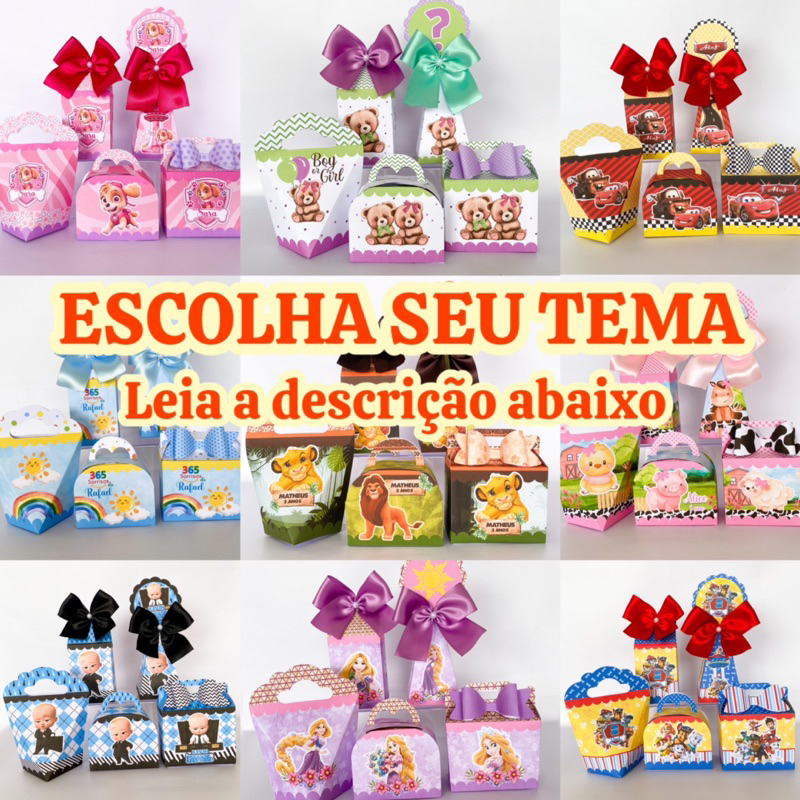 Kit Caixinhas Personalizadas Escolha Seu Tema PEGUE E MONTE ( LEIA A DESCRIÇÃO )