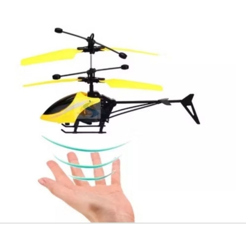 Helicoptero Drone Sensor Aproximação Mão Brinquedo Amarelo