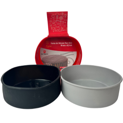 Forma Molde de Silicone Redonda 600ml Bolo Pão Torta Omelete Air Fryer