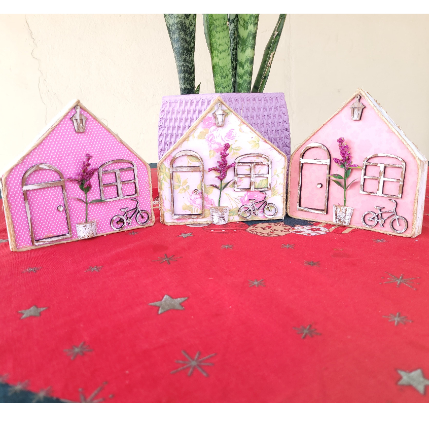 Kit 3 Casinha de Decoração/Casinha de madeira