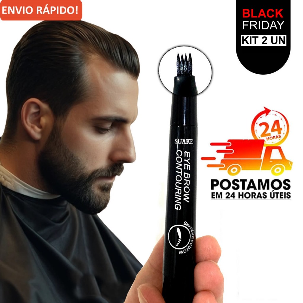 Caneta de Barba e sobrancelha A Prova D'agua e Suor 24horas Beleza Masculina em Oferta na Shopee