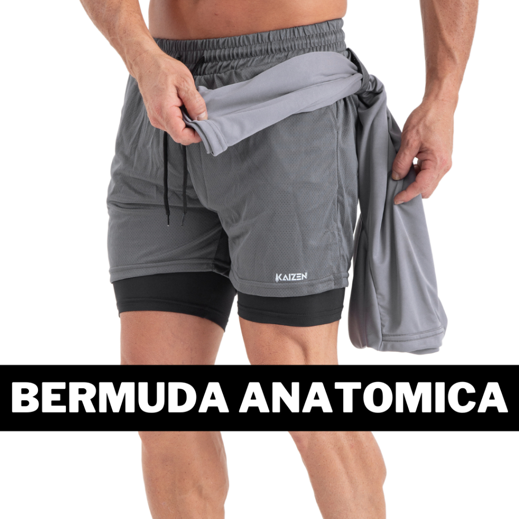 kit 2 bermudas academia shorts 2 em 1  para treinar esporte fitnes SPORT FIT sports em Oferta na Shopee