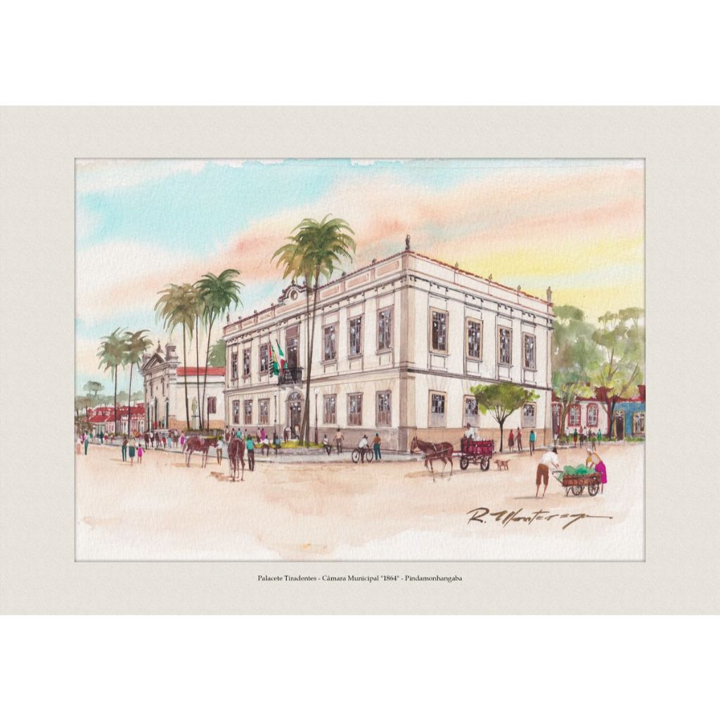 Palacete Tiradentes - Câmara Municipal 1864 - Pindamonhangaba | Quadro Decorativo | A4