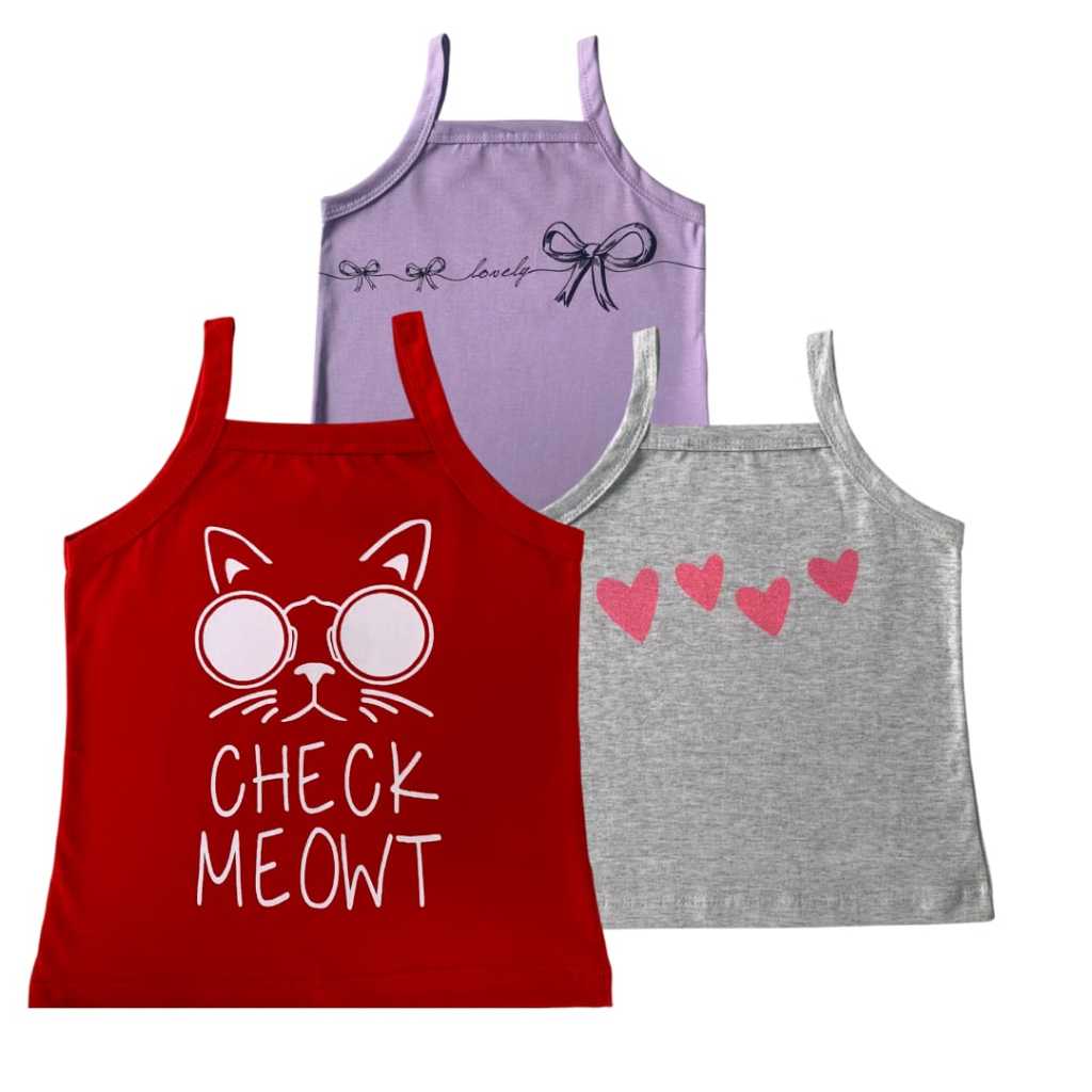 Kit 3 Camiseta Regata de Alça Menina Verão 1 ao 14 em Oferta na Shopee