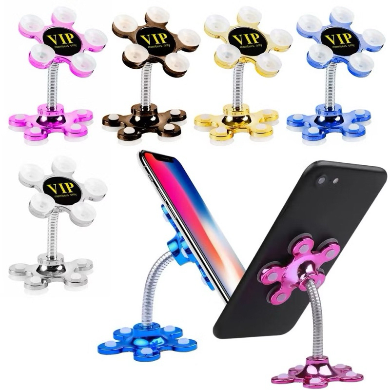 Kit 2 Suportes Para Celular Ventosa Portátil 360º Carro Mesa Colorido Atacado Brinde Lembrancinha
