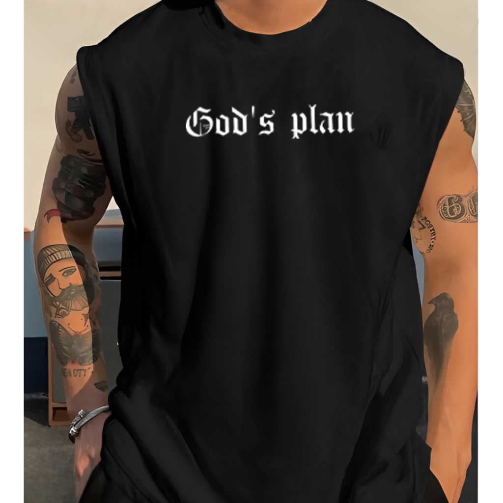 Camiseta Regata Sleeveless Oversized Academia Larga Algodão Moda Masculina Streetwear Treino Fitness