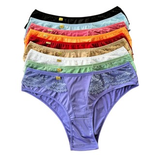 Kit Calcinha Plus Size Confortável Calça 48 50 52 Rendada Feminina Adulto Forro Algodão