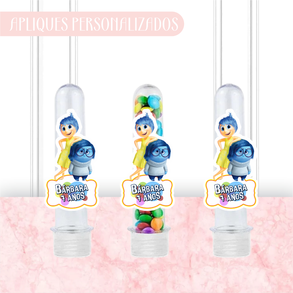 Apliques Personalizados Tubetes Divertidamente -Lembrancinhas-Festa infantil-Aniversário-Papelaria