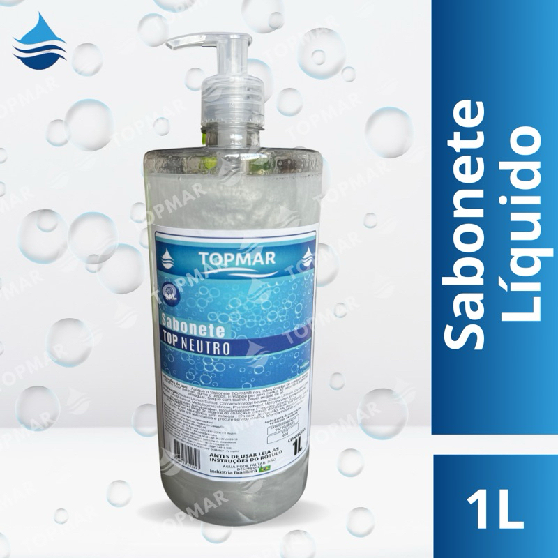 Sabonete líquido perolizado Neutro TOPMAR - 1 litro (com válvula Pump)