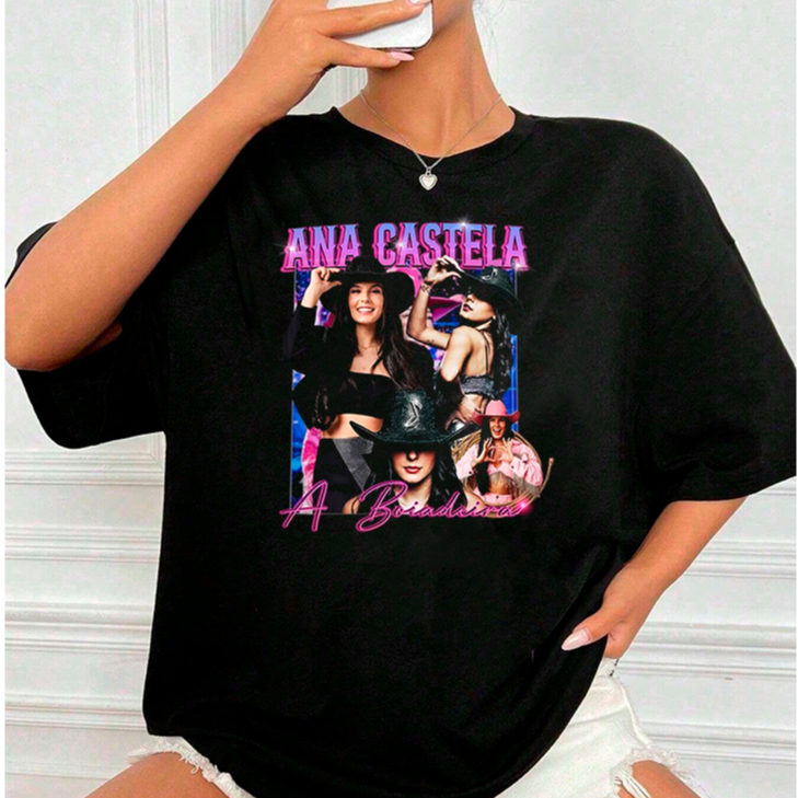 Camiseta Feminina T-Shirt Ana Castela Boiadeira 100% Algodão Varias Cores Tamanhos do 2 ao GG