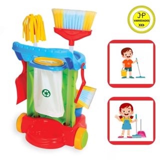 Brinquedo Carrinho De Limpeza Grande Infantil (Carrinho Completo) Presente Criança Casinha em Oferta na Shopee