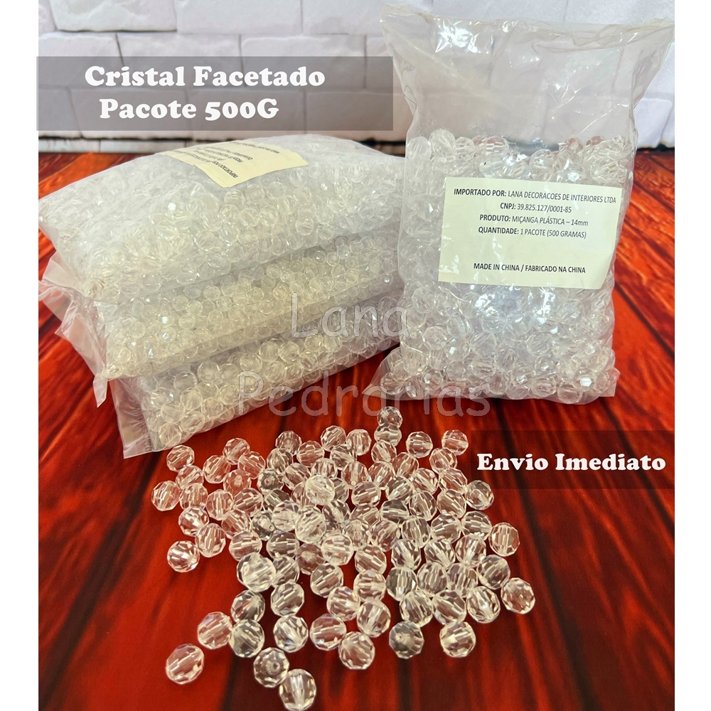 Pedrarias Cristal Acrílico Facetado 500gr com Furo Artesanato Luxo Menor Preço em Oferta na Shopee