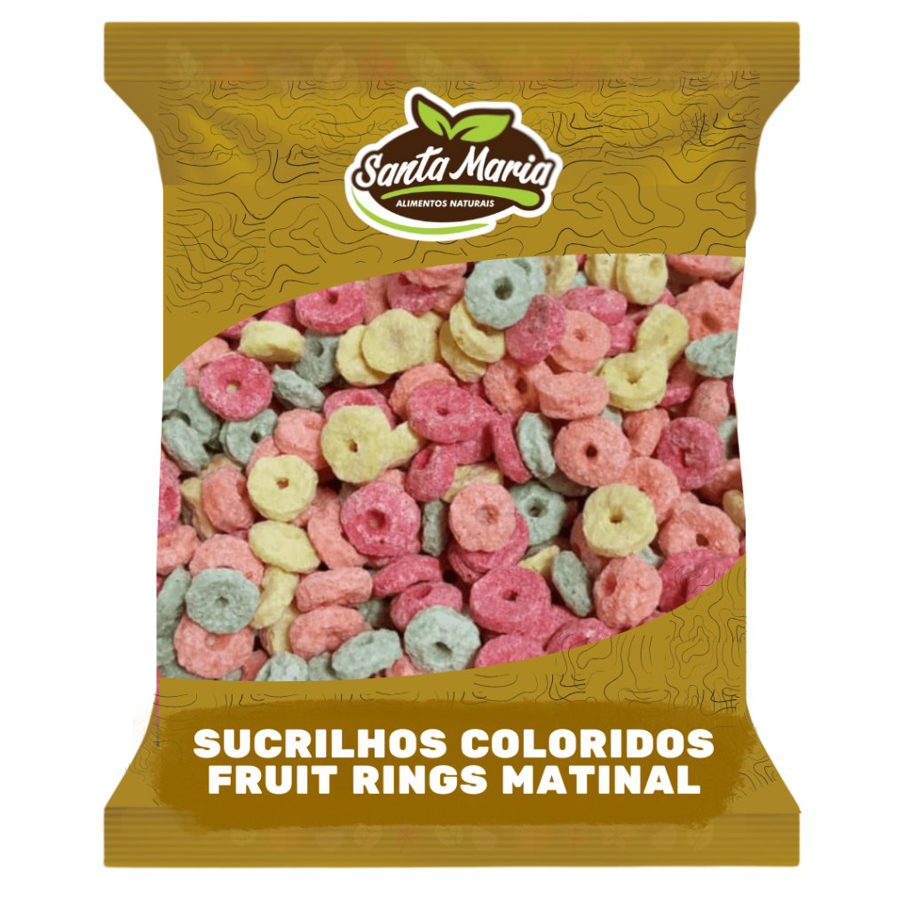 Sucrilhos Colorido Fruit Rings Cereal Matinal 1kg - Santa Maria em Oferta na Shopee