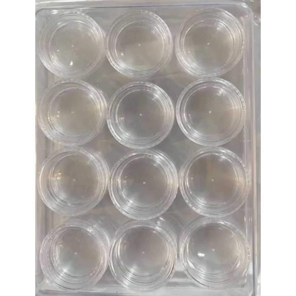 Estojos Vazio de Acrílico para Armazenar Gel e Glitter C/ 12 Pçs