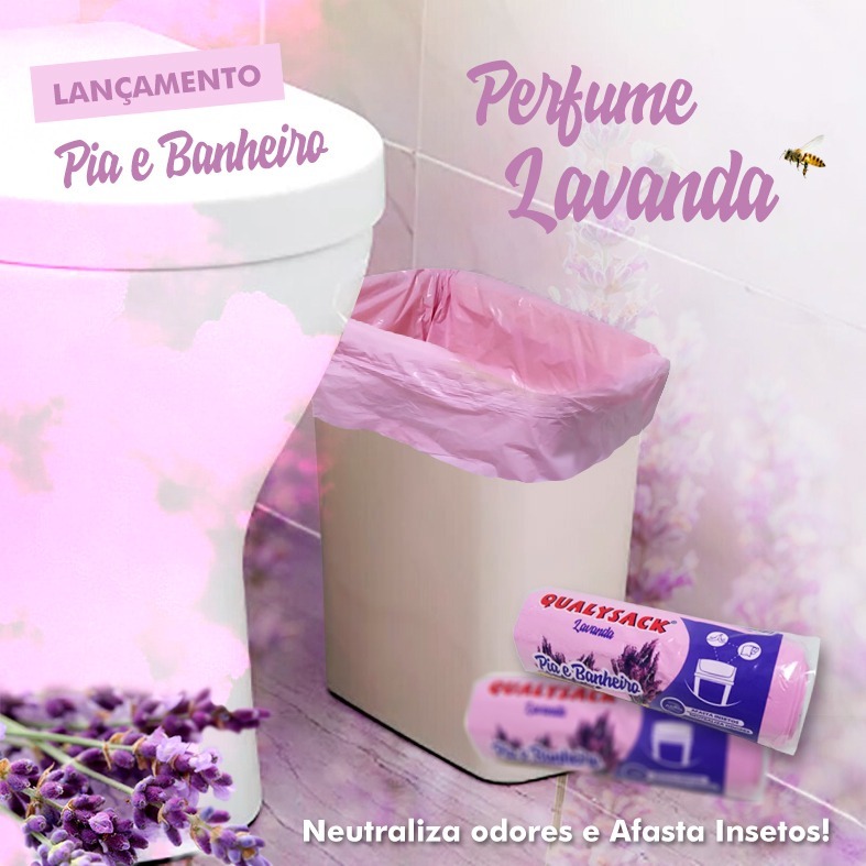Saco de Lixo Perfumado Lavanda Anti Odores e Insetos