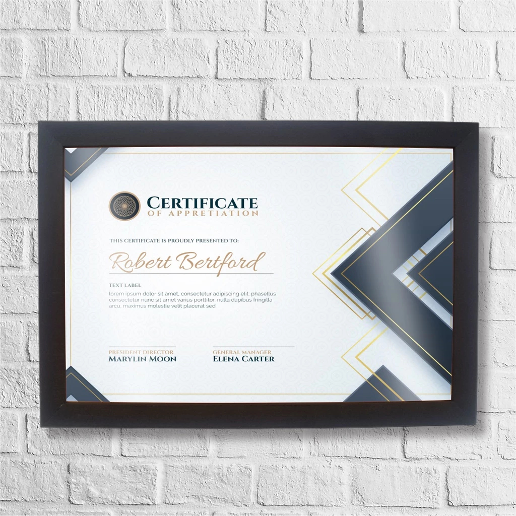 Moldura CERTIFICADO DIPLOMA 20X30 Moldura Em Madeira Apoio Traseiro Pendurador de Parede.