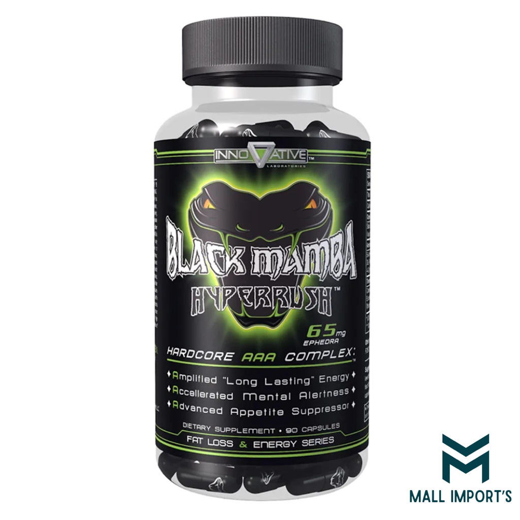 Black Mamba Hyperrush - Suplemento de Alta Energia - 90 Cápsulas