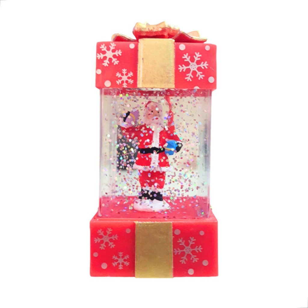 Enfeite de Natal Papai Noel Boneco de Neve Luminária  Lamparina Natalina Estrela Brilho Decoração Luxo Pinheiro Gliter