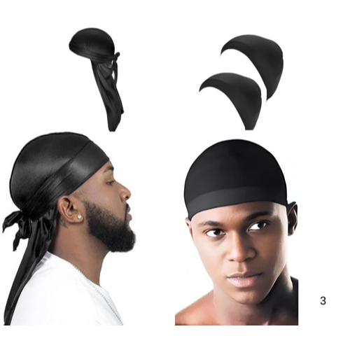 2 Wave cap + 1 Bandana Durag ,Touca Waves Dread Trap Rap  bandana hip