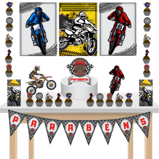 KIT festa - Kit só um Bolinho MOTOCROSS MOTOX TRILHA DE MOTO(LEIA A DESCRIÇÃO) em Oferta na Shopee
