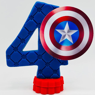 Decoração Festa / Vela Aniversário Biscuit / Topo de Bolo / Vela Capitão América / Herois em Oferta na Shopee