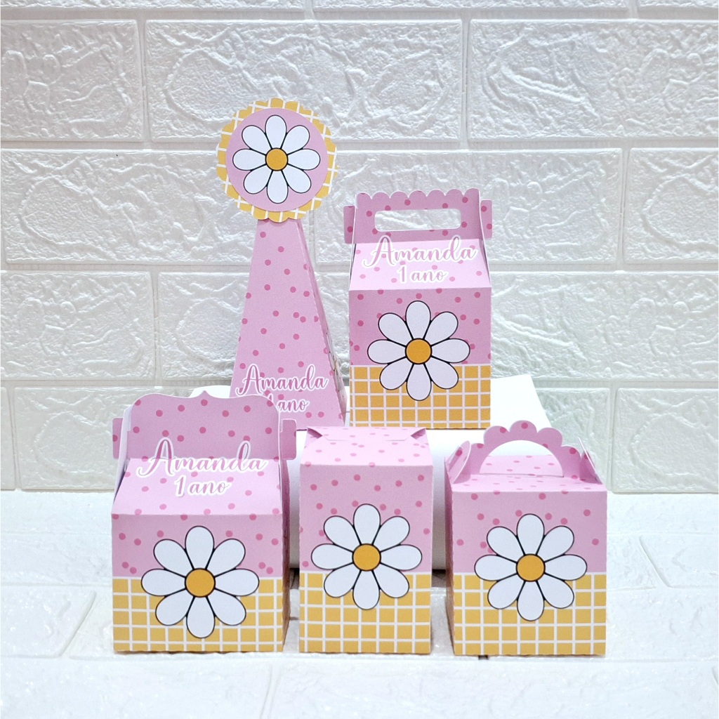 Personalizados Margarida ROSA- kit festa - lembrancinha - aniversario - caixinhas personalizadas