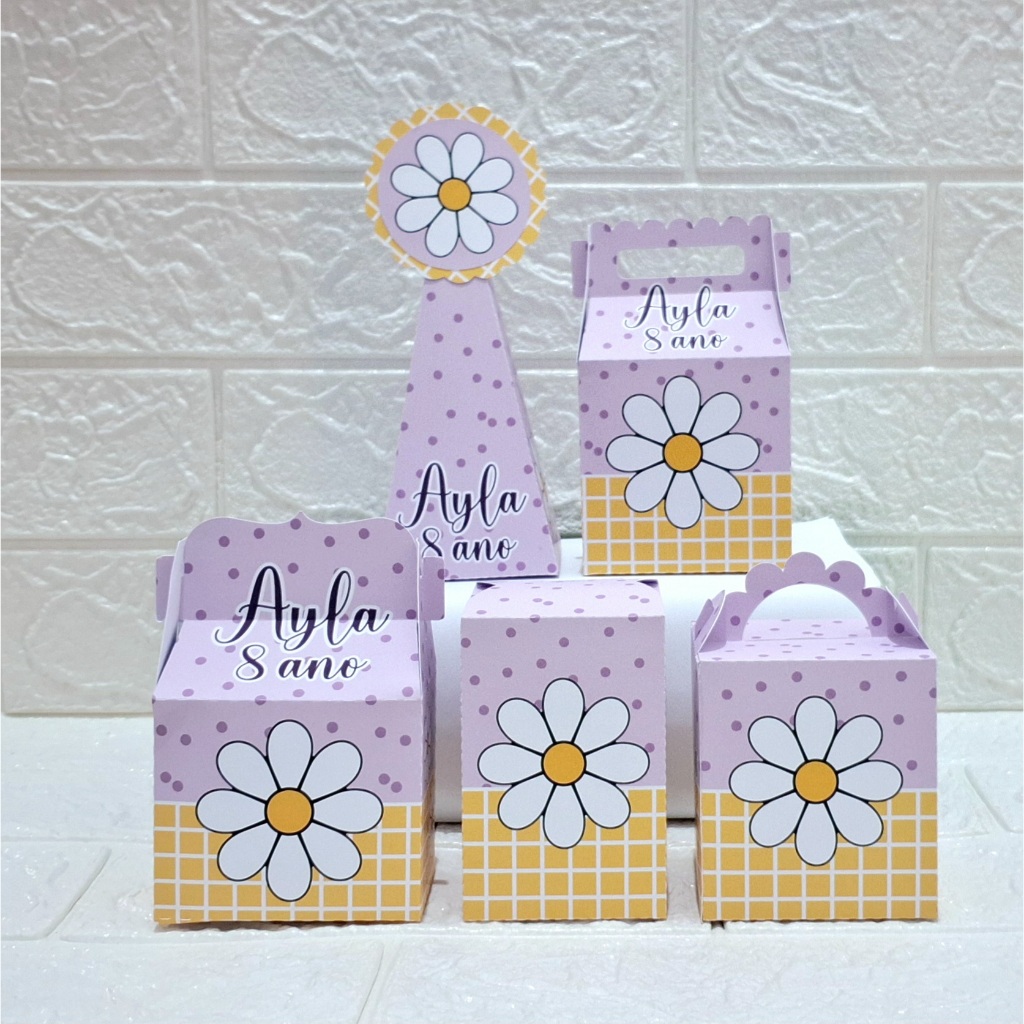 Personalizados Margarida LILÁS- kit festa - lembrancinha - aniversario - caixinhas personalizadas