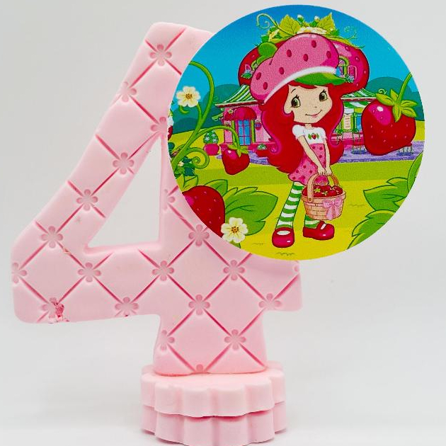 Decoração Festa / Vela Aniversário Biscuit / Topo de Bolo / Vela Moranguinho / Vela Morango Festa tematica