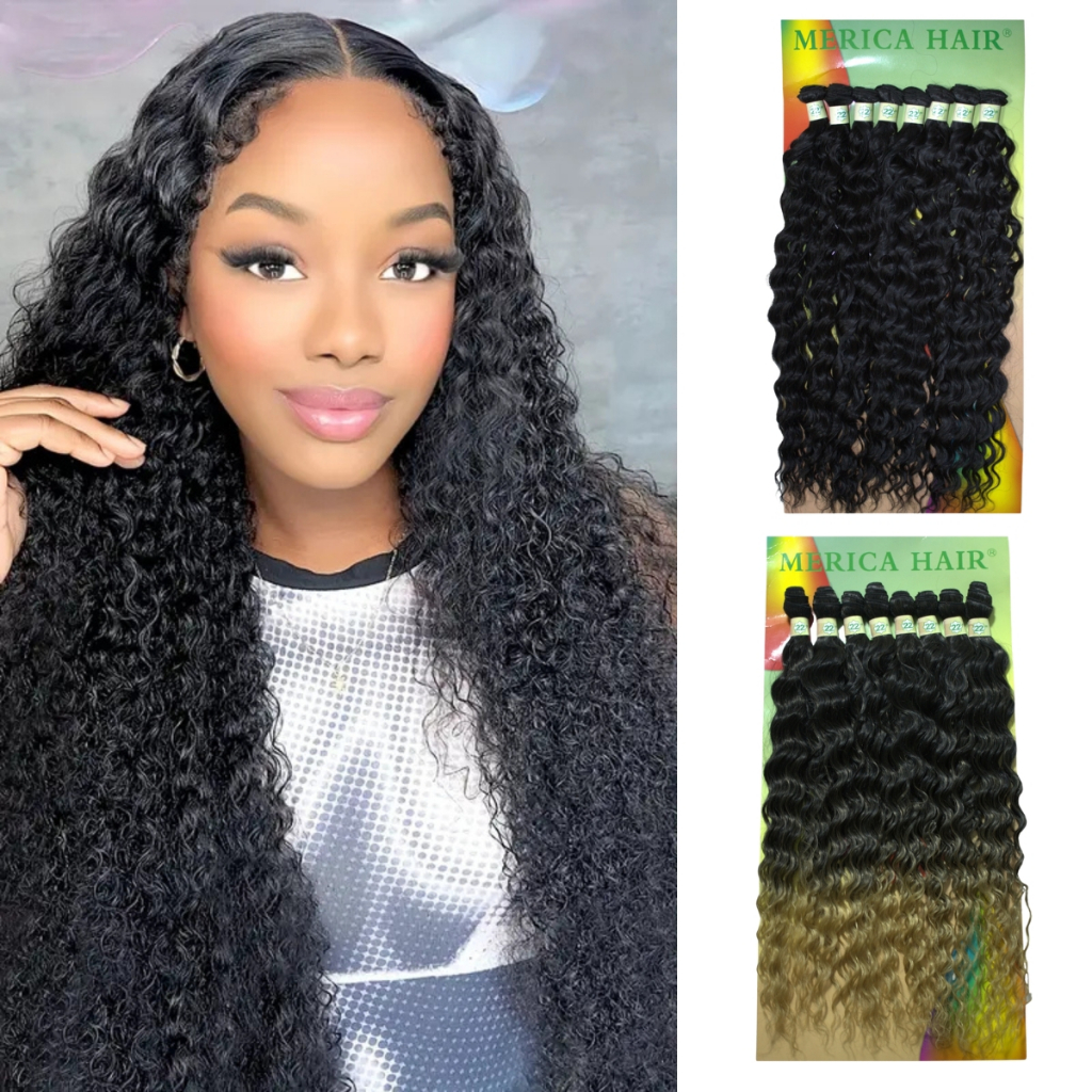 Entrelace Mega Hair Rainbow 55cm Orgânico 280g Cacheado Merica Hair Super Star