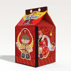 Caixinha Milk Bombeiro Infantil para Festa Personalizada - Lembrancinha para Festa