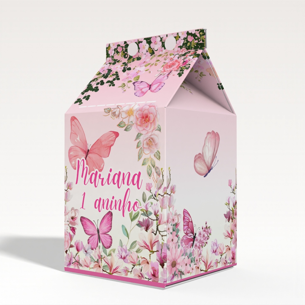 Caixinha Milk Jardim Encantado Rosa para Festa Personalizada - Lembrancinha para Festa em Oferta na Shopee