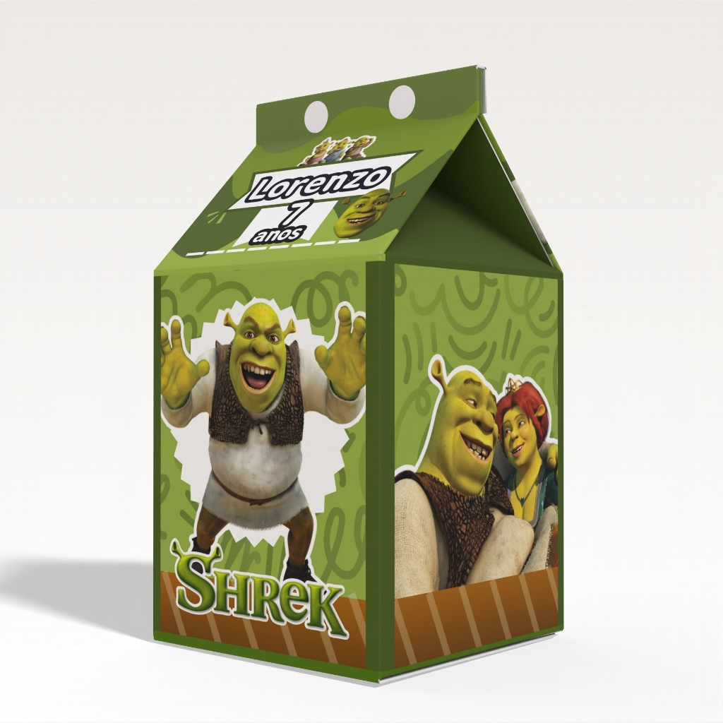 Caixinha Milk Shrek para Festa Personalizada - Lembrancinha para Festa em Oferta na Shopee