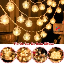 Cordão Varal Fio De Luz Luminoso Pisca Pisca Natalina De Natal Para Sala Casa Festa 3m/6m USB LED Decoração