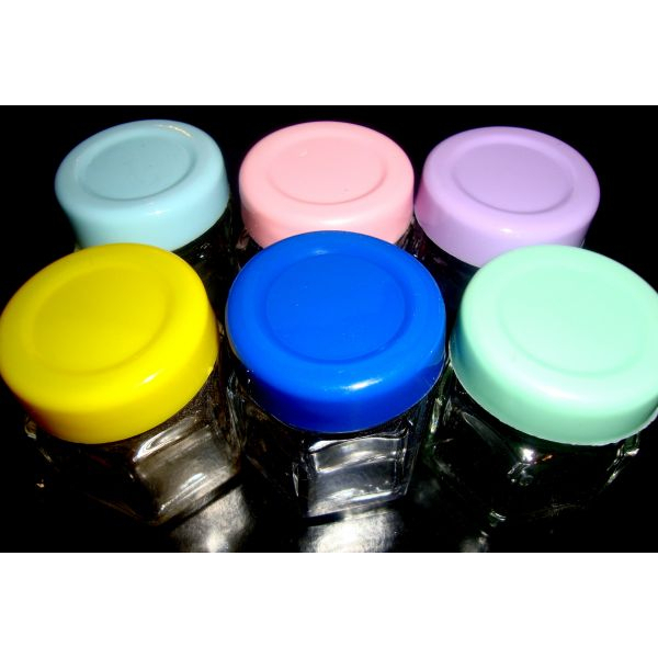 Kit10 Unid Pote/Papinha Vidro SEXTAVADO 40ml Geleia Temperos,Velas Aromatizadas -  c/ Tampa Plástica