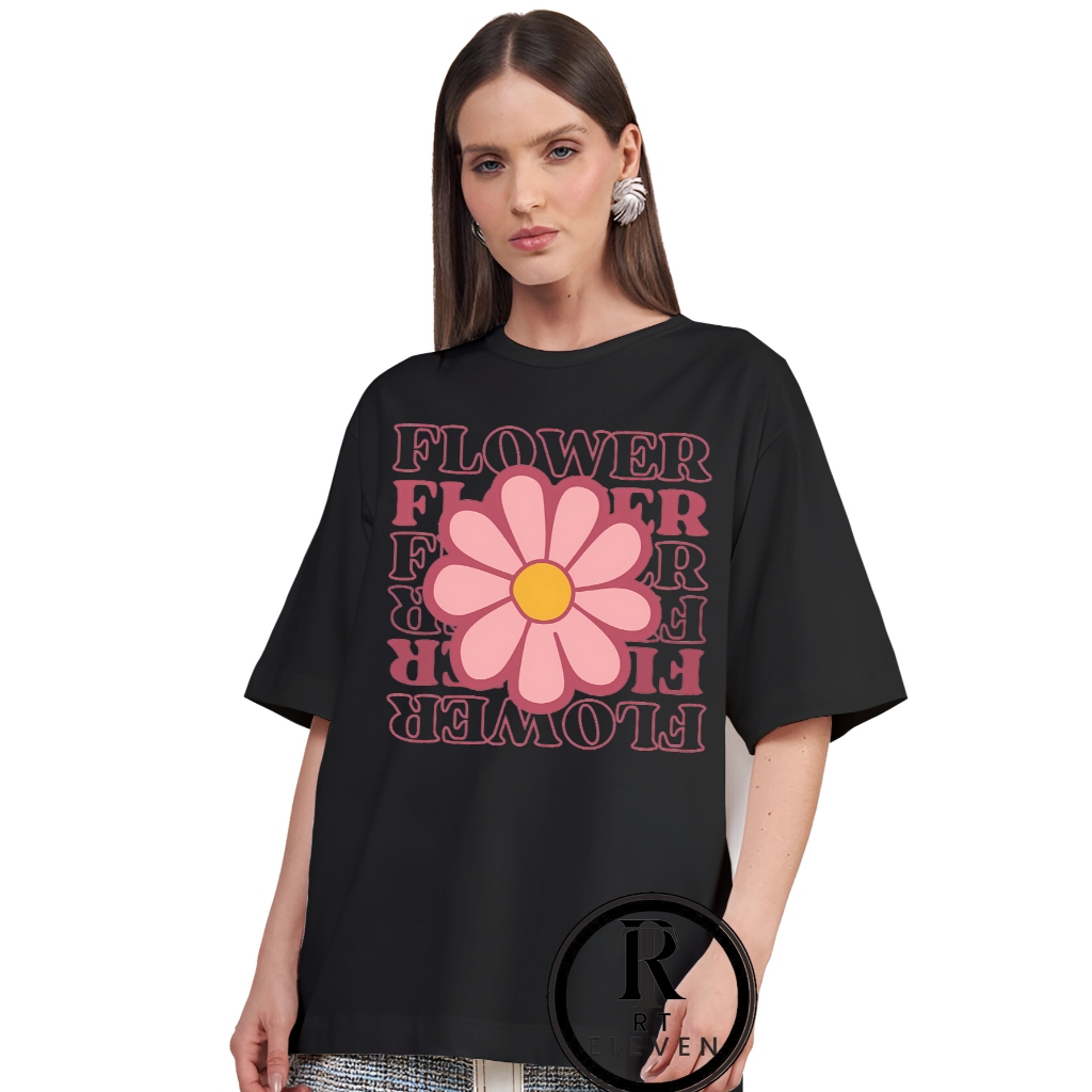 "FLOWER" - Camisa Oversized Feminina para Treino e Lazer
