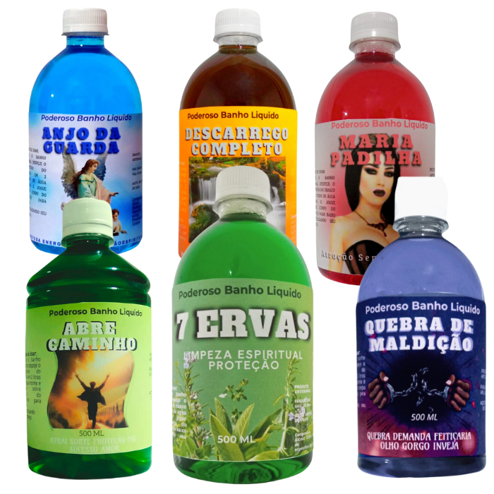 Banho Proteção Espiritual - Descarrego - Limpeza Espiritual - Banhos Variados 500 ML em Oferta na Shopee