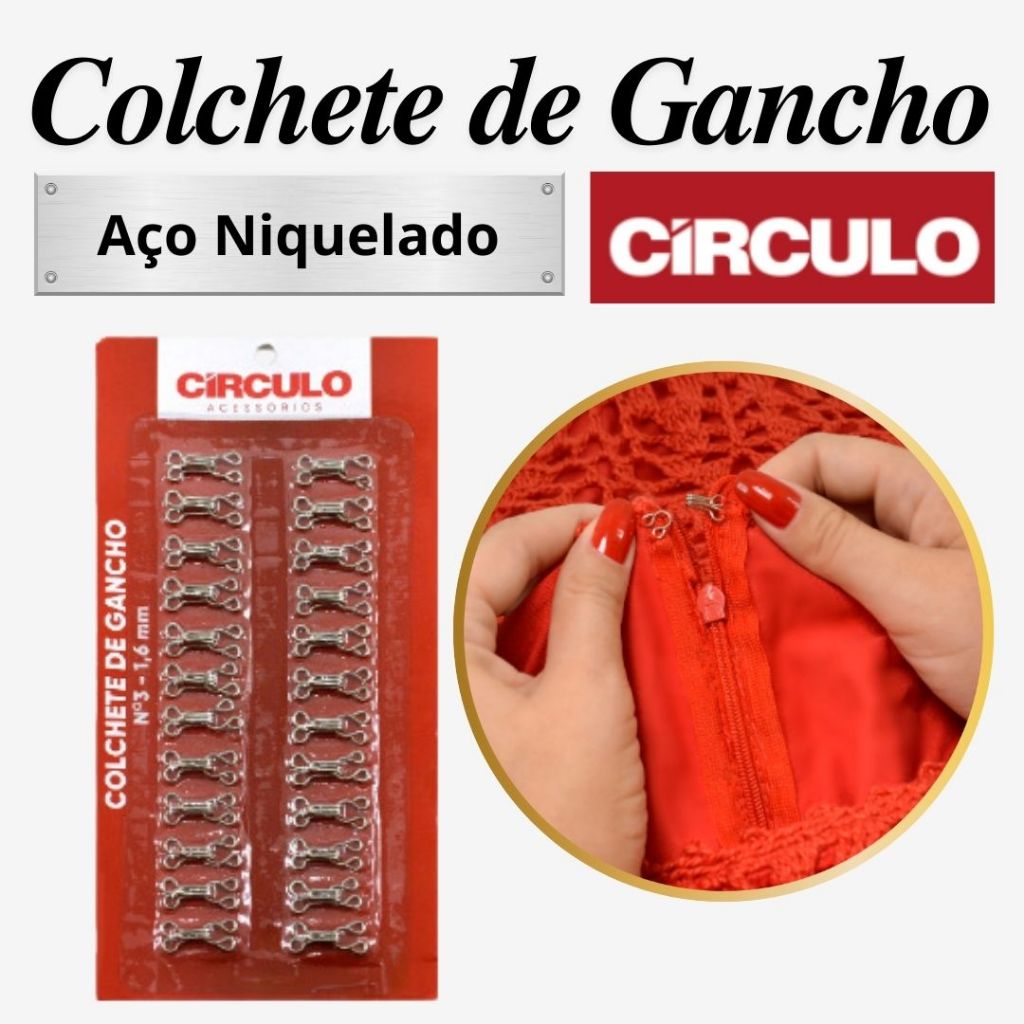 Colchete de Gancho Nº 03 com 24 Unidades - Círculo