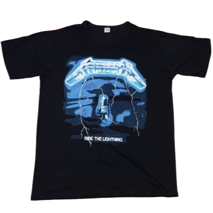 Camiseta da Banda de Metal Metallica Ride the Lightning unissex 100% algodão.