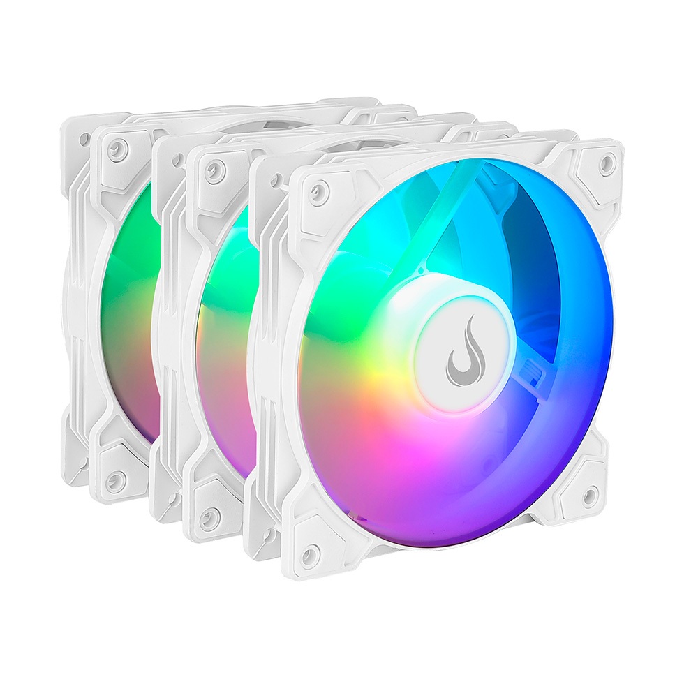 Kit 3 Cooler Fan Gamer | Rise Mode | X White Argb 5v | 120mm | Branco