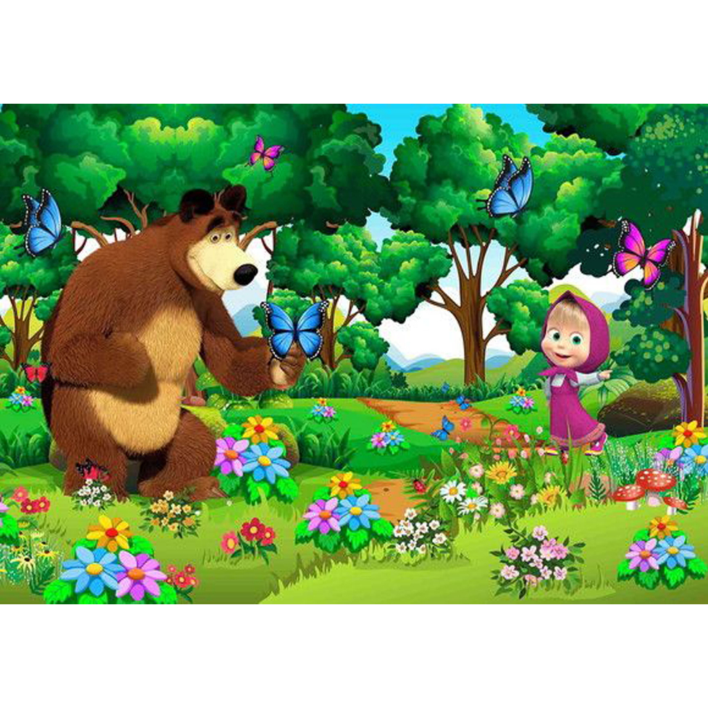 Papel Arroz Personalizado Tema Marcha e o Urso - Retangular/Quadrado *LEIA A DESCRIÇÃO*