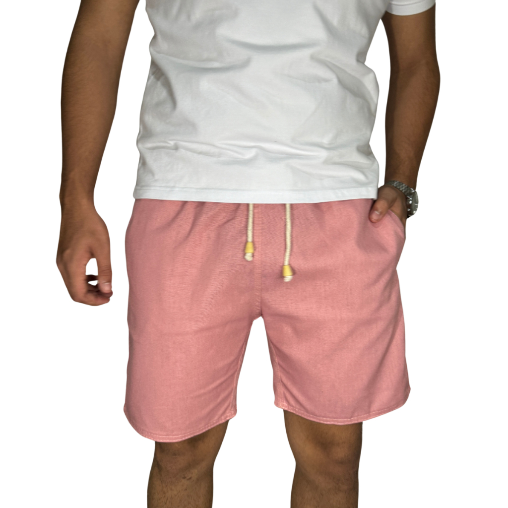Short Bermuda Linho Masculino Mauricinho Estiloso Básico Casual Premium