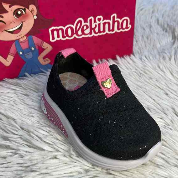 Tênis Infantil Menina Molekinha Conforto Sola Pisca-pisca
