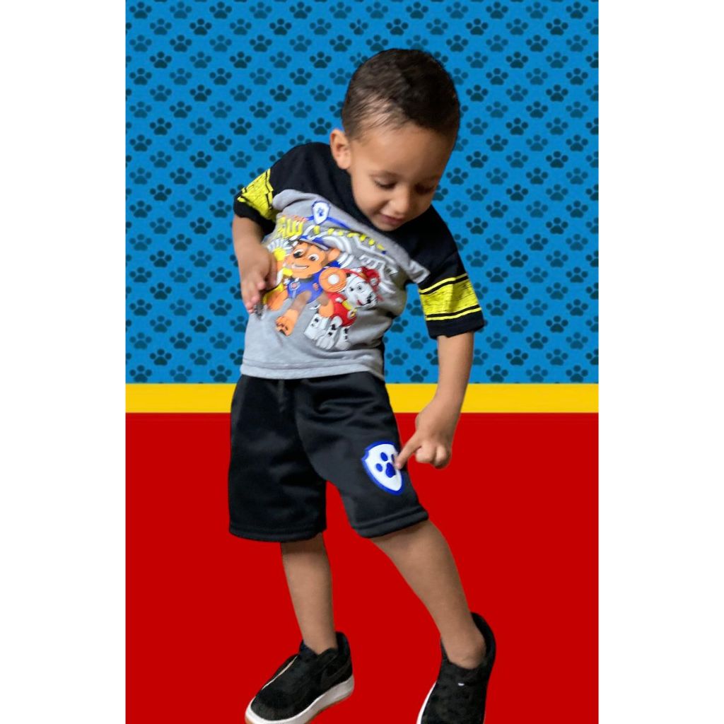 Conjunto Infantil fantasia Patrulha canina, Homem aranha e outros Menino e Menina kit de fantasia