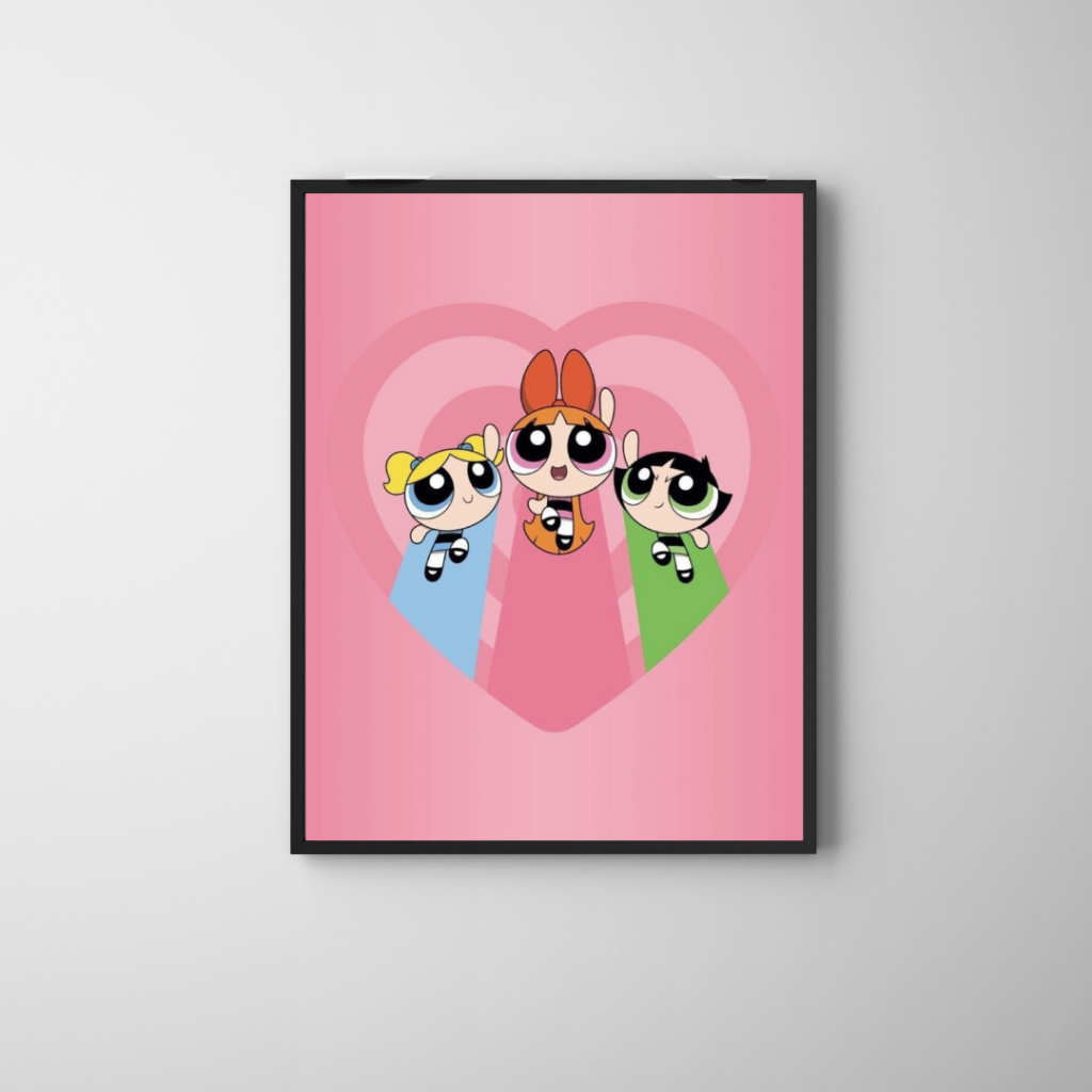 Placa decorativa - Meninas super poderosas - Docinho - Lindinha - Florzinha - Desenho - Amigas - Quadro decorativo