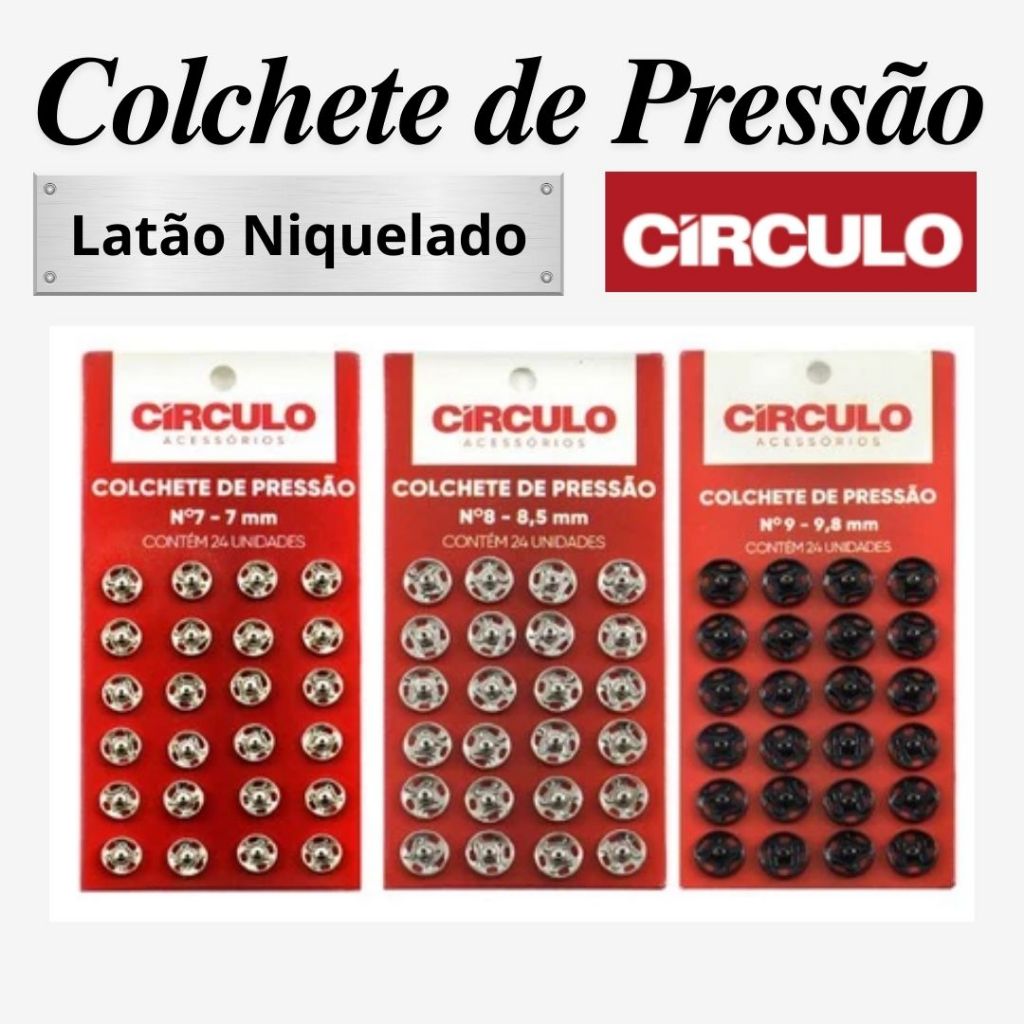 Colchete de Pressão 24 Unidades Círculo N° 8 (8,5MM)