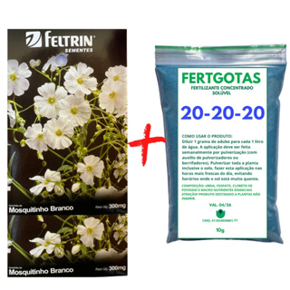 Até 900 Sementes de Mosquitinho Branco - Feltrin + Fertilizante Soluvel 20-20-20 em Oferta na Shopee