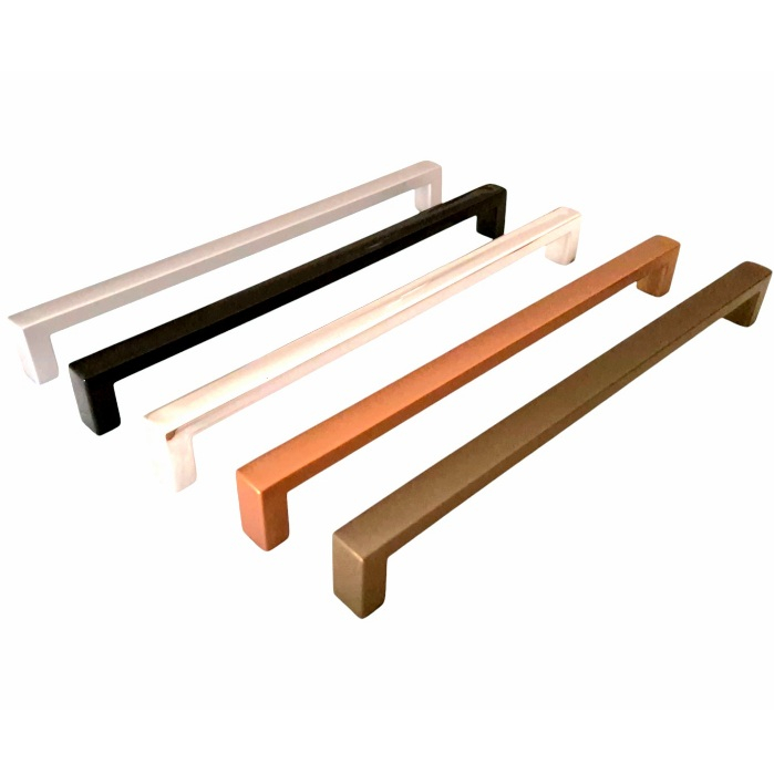 Puxador Alça, puxador de gaveta 256 mm kit 4/5/6/7/8 peças preto, aluminio, cobre e cromado, para portas gavetas e etc.