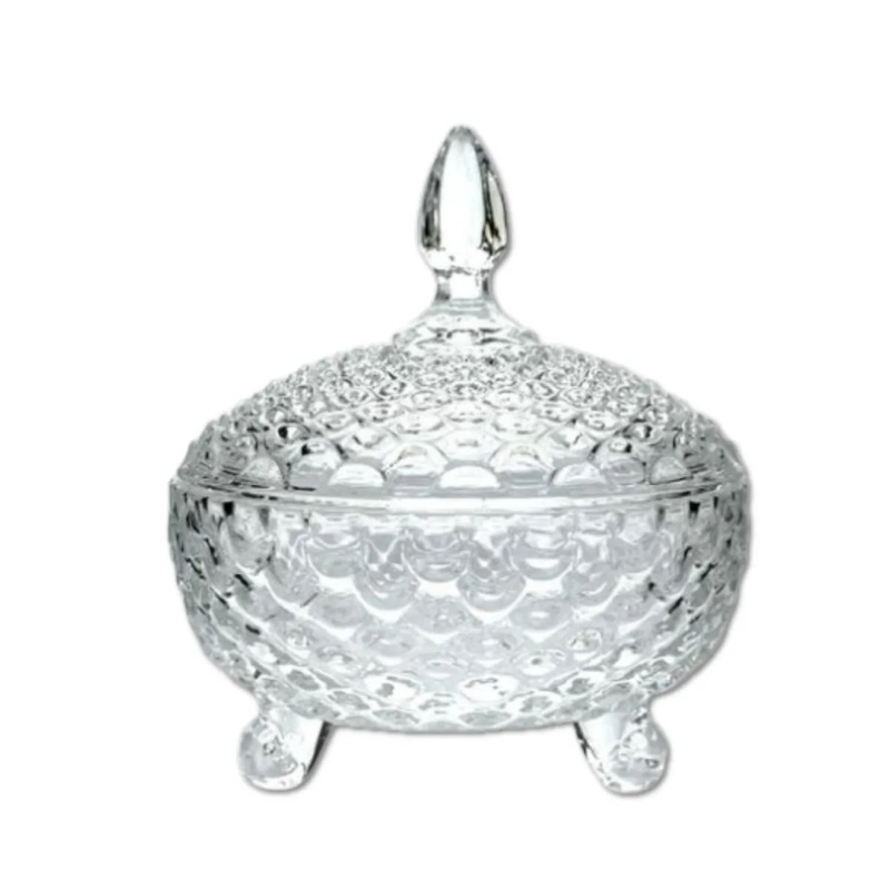 Potiche/ Baleiro/ Bomboniere de Vidro Hortência 16cm X 18cm