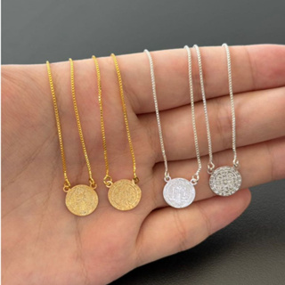 Escapulário São Bento Folheado a Prata 925 E Ouro 18k Colar Feminino Masculino Medalha 60CM em Oferta na Shopee